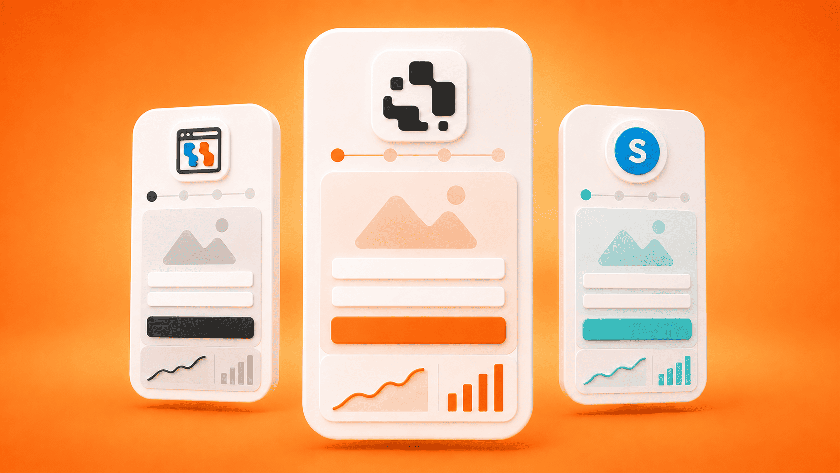 A mobile sales funnel on three phone screens: the offer, a qualifying question, and the contact step that books the call